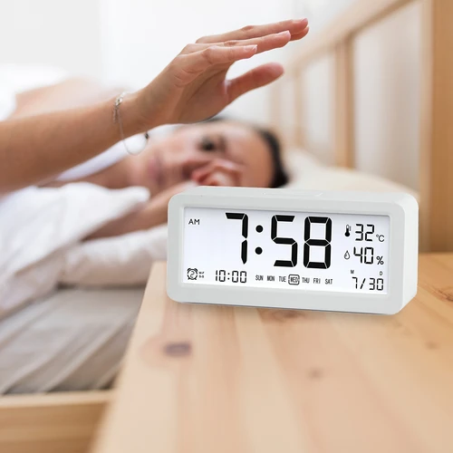 Elektronska vremenska postaja Soens - bela, z uro in koledarjem - 7