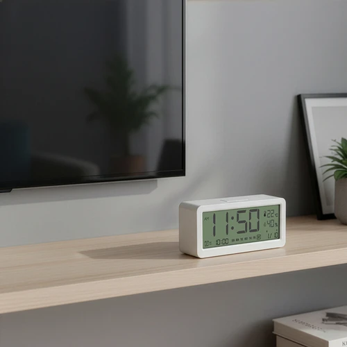 Elektronska vremenska postaja Soens - bela, z uro in koledarjem - 9