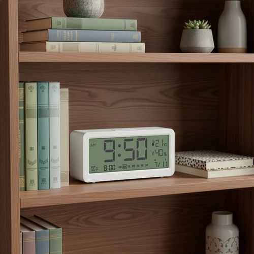 Elektronska vremenska postaja Soens - bela, z uro in koledarjem - 8