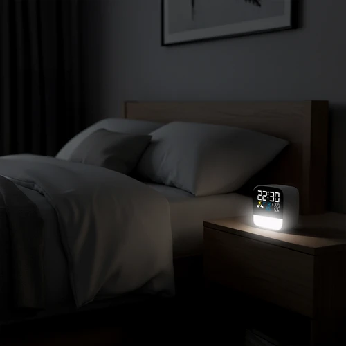 Elektronska vremenska postaja Soens – z brezžičnim senzorjem, budilko in svetilko - 6