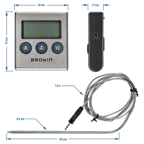 Elektronski kuhinjski termometer s sondo (od 0°C do 250°C) - 9