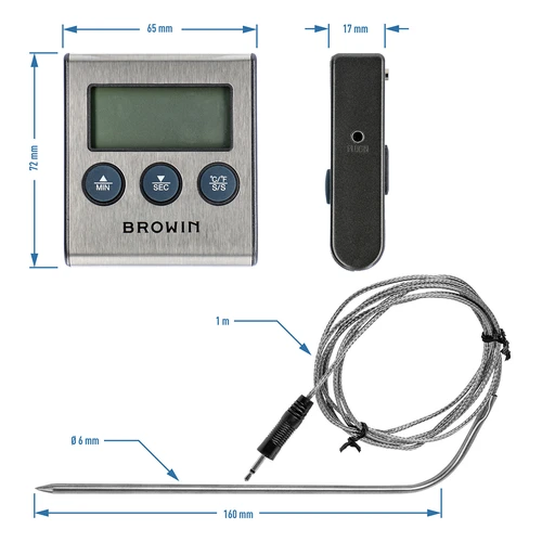 Elektronski kuhinjski termometer s sondo (od 0°C do 250°C) - 9
