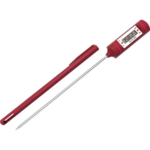 Elektronski kuhinjski termometer, LCD (od -20 °C do +250 °C), rdeč