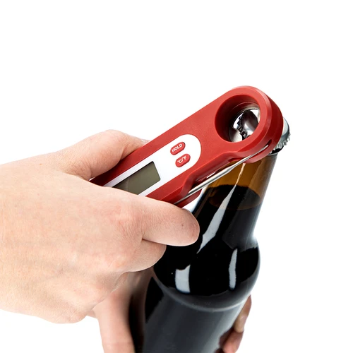 Elektronski kulinarični termometer z zložljivo sondo (-50/+300℃), rdeč - 6