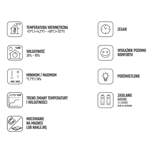 Elektronski sobni termometer, črn - 13