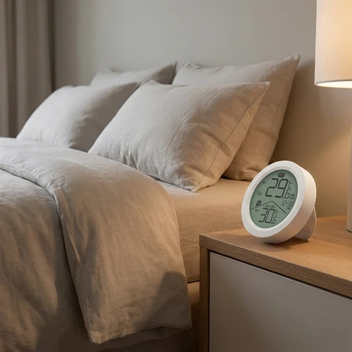 Elektronski termometer Soens – z zunanjim tipalom, okrogel bel - 6