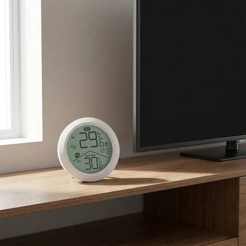 Elektronski termometer Soens – z zunanjim tipalom, okrogel bel - 7