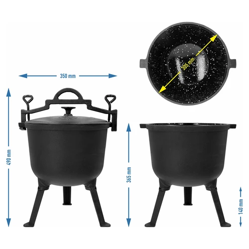 Emajliran kotliček, 10 l, litoželezen - 5