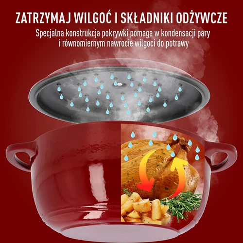 Emajliran litoželezni lonec - bordo, 5,8 l - 6
