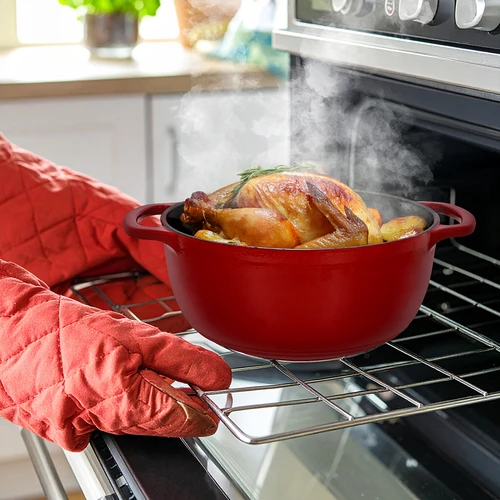 Emajliran litoželezni lonec - bordo, 5,8 l - 8