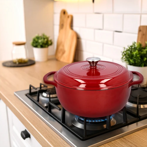 Emajliran litoželezni lonec - bordo, 5,8 l - 9