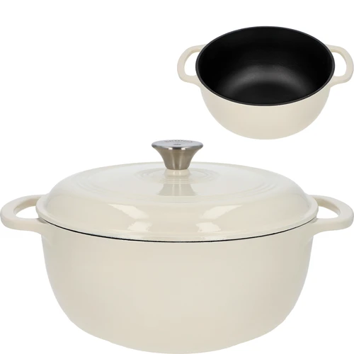 Emajliran litoželezni lonec – ecru, 5,8 l