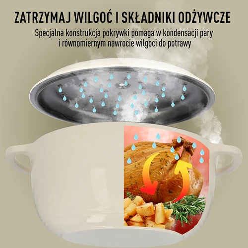Emajliran litoželezni lonec – ecru, 5,8 l - 6