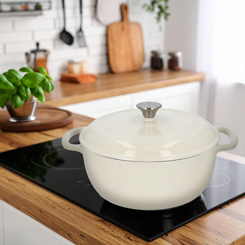 Emajliran litoželezni lonec – ecru, 5,8 l - 9