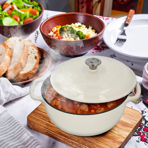 Emajliran litoželezni lonec - ekru, 5,8L - 7