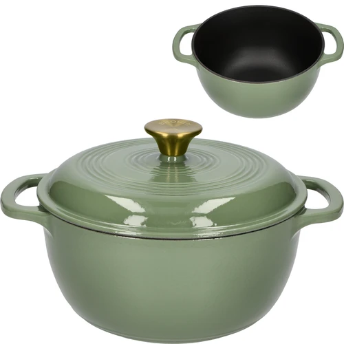 Emajliran litoželezni lonec – v žajblovi barvi, 4 l