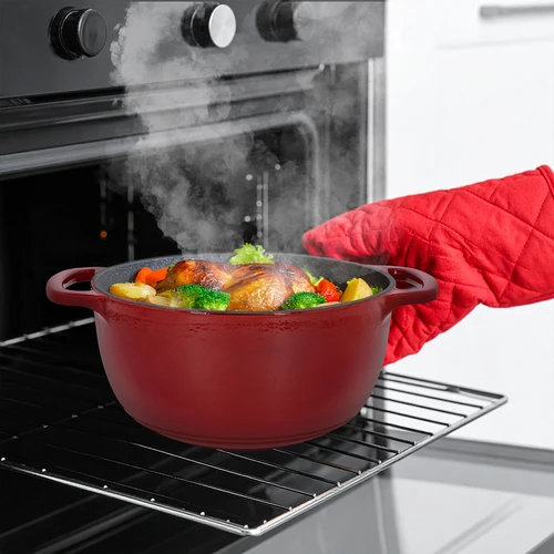 Emajlirani litoželezni lonec - bordo, 4 l - 8