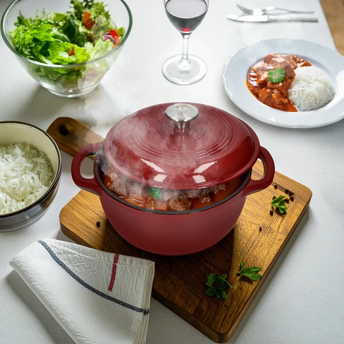 Emajlirani litoželezni lonec - bordo, 4 l - 7