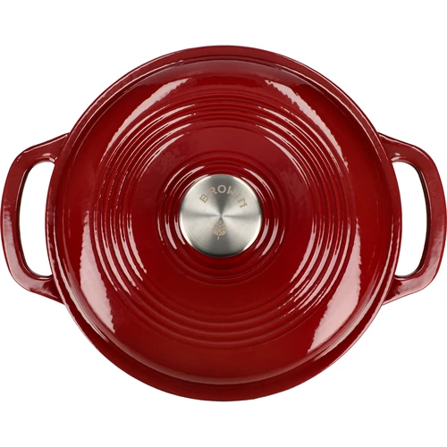 Emajlirani litoželezni lonec - bordo, 4 l - 3