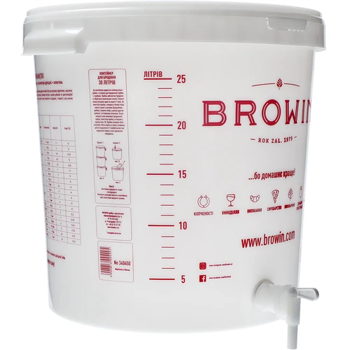 Fermentacijska posoda 30 L s pokrovom, pipo in veho UA - 5