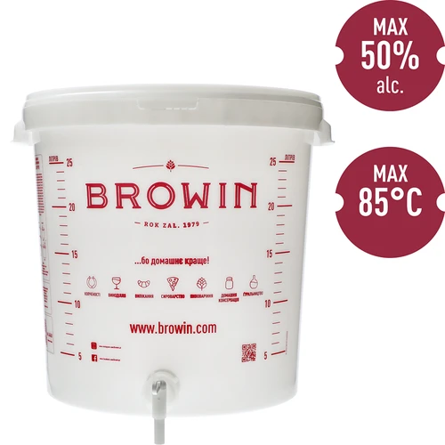 Fermentacijska posoda 30 L s pokrovom, pipo in veho UA - 6