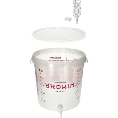 Fermentacijska posoda 30 L s potiskom, pipo in 3 vodnimi zaporami - 4