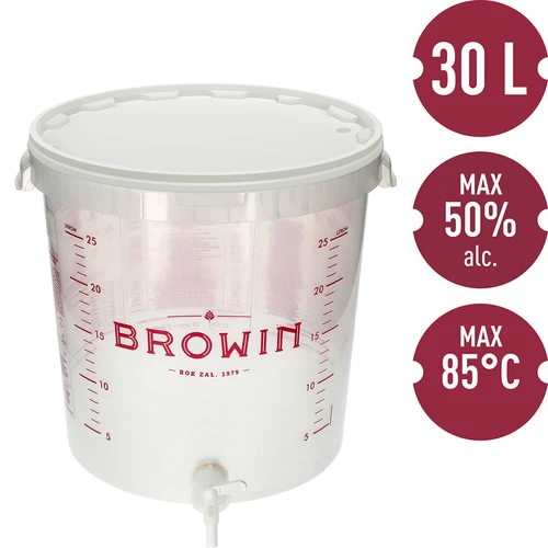 Fermentacijska posoda 30 L s potiskom, pipo in 3 vodnimi zaporami - 2