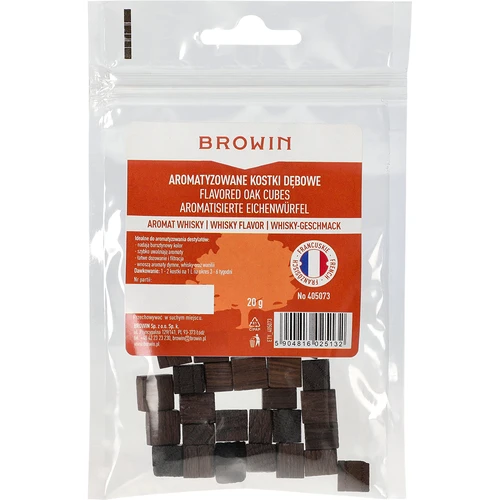 Francoski hrastovi kocki, močno pečene, aromatizirane - Whisky, 20g - 2