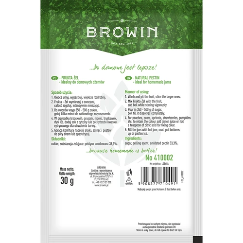 Frukta-Żel - pektin za džeme in konfiture, 30 g - 2