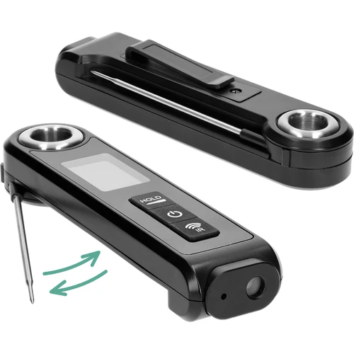 Infrardeči kuhinjski termometer, kompakten, z zložljivo sondo - 4