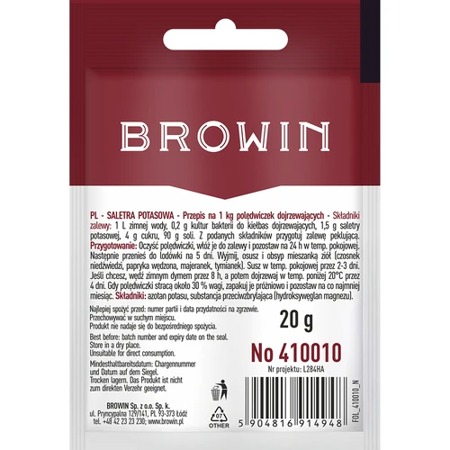 Kalijeva salitra za soljenje mesa, 20 g - 2