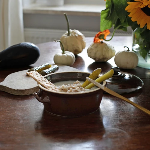 Kamenina - lonec 800 ml za svinjsko mast s pokrovom - 2