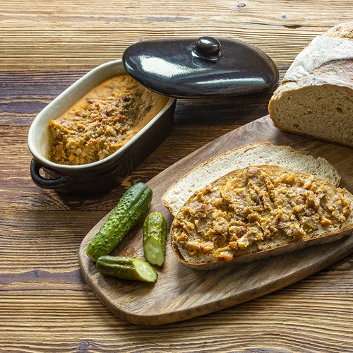 Kamenina - lonec za mast, podolgovat s pokrovom 0,75L - 4