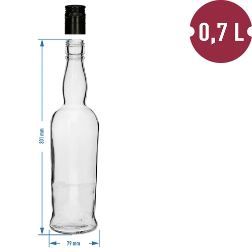 Kapitanova steklenica 700 ml z navojnim zamaškom -6 kos - 5