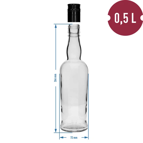Kapitanska steklenica 500 ml z navojnim zamaškom -6 kos - 5