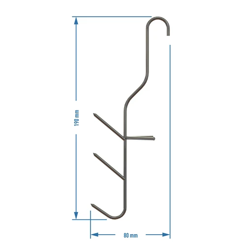 Kavlji za prekajevanje rib - trojni, 5 kosov. - 3