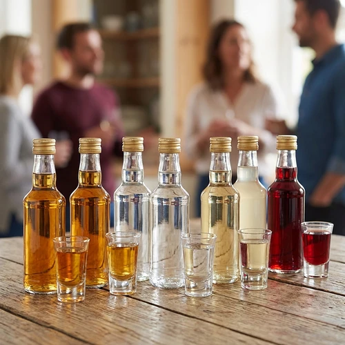 Monopolna steklenica 200 ml, z zlatim navojnim zamaškom fi 28, 1 kos. - 6