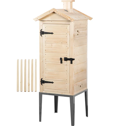 Komora za prekajevanje iz smrekovega lesa, 200 L, s podstavkom iz nerjavnega jekla