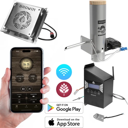 Komplet dragON za prekajevalnik – moduli IQ z Wi‑Fi in generator dima JET 2 LONG s pepelnikom
