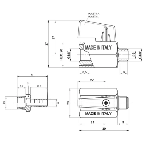 Komplet krogelni ventil + nastavek - 4