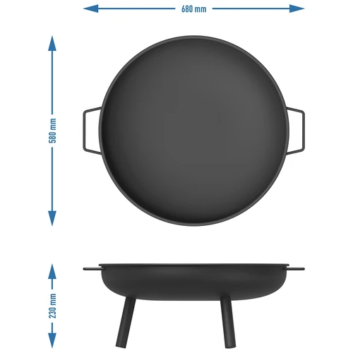 Komplet kurišče fi 58 cm in poker-držalo za kotliček ali pokrov litoželeznega lonca - 8