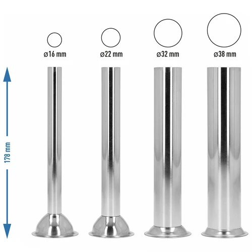 Komplet lijakov iz nerjavnega jekla za navpične polnilke Browin s prostornino 3, 5, 7 L, 4 kosi - 4