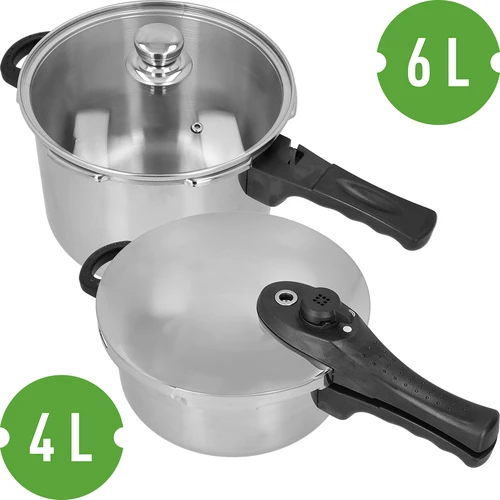 Komplet loncev na pritisk iz nerjavnega jekla, 4 in 6 L - 3