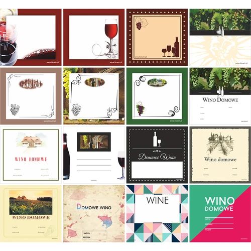 Komplet: zamaški+etikete+kapice - 20 kosov - 2