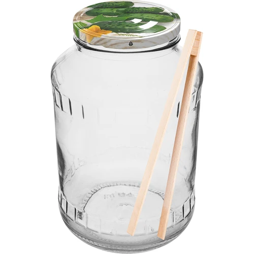 Kozarec 1,5 l, fi 82/6 z navojnim barvnim pokrovčkom + klešče