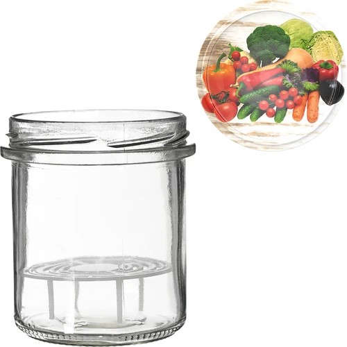 Kozarec 350 ml s pokrovčkom in pritisno ploščico - 6 kos. - 8