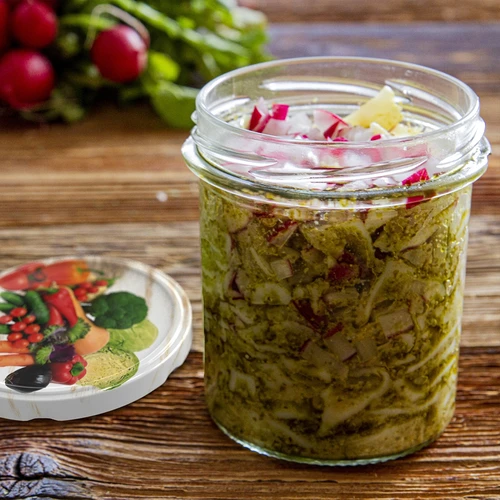 Kozarec 350 ml s pokrovčkom in pritisno ploščico - 6 kos. - 13