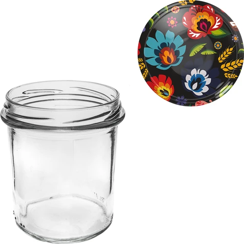 Kozarec 350 ml z barvnim pokrovčkom - 6 kosov - 7