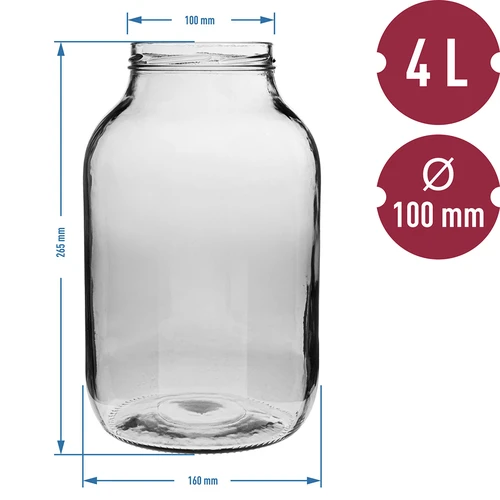 Kozarec 4 l s črnim pokrovom ø 100 - 6