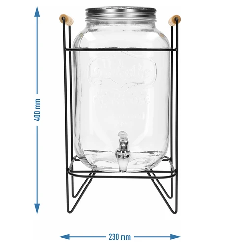 Kozarec Lemonada 8 L - s pipico, na kovinskem stojalu z ročaji - 6